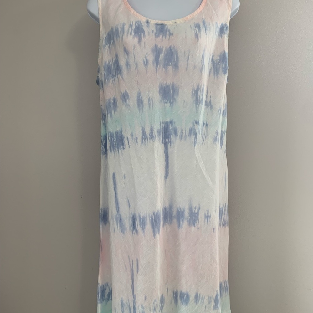 CHARLIE B Blue and Pink Ruffled Tiered Maxi Sundress - Picture 12 of 16